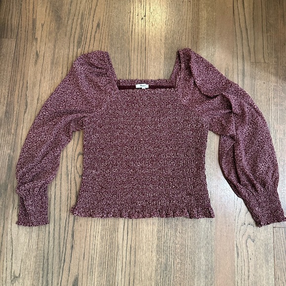 Madewell Lucie Bubble Sleeve Smocked Top in Cottage Garden-Size Medium - Picture 5 of 11